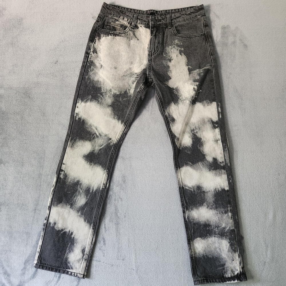 Reckless Y & R Jeans Mens Size 29 Gray Haze‎ Tie Dye Straight Leg